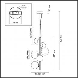 Odeon light 4818/6 MODERN ODL21 431 черный/прозрачный Подвес G9 6*40W TOVI  - 2 купить